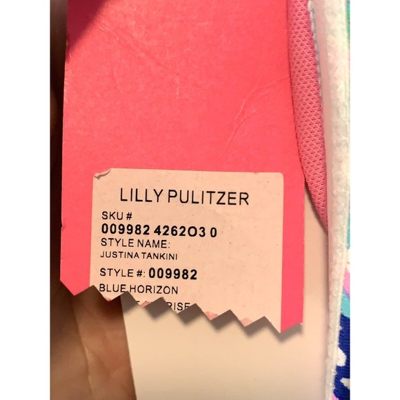 New LILLY PULITZER 0 JUSTINA TANKINI BLUE HORIZON JUNGLE SUNRISE - Picture 9 of 11